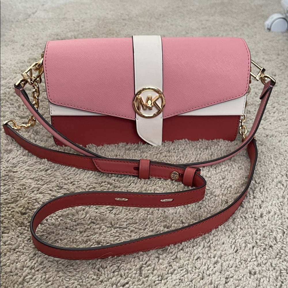 Michael Kors Pink and Cream Crossbody Bag